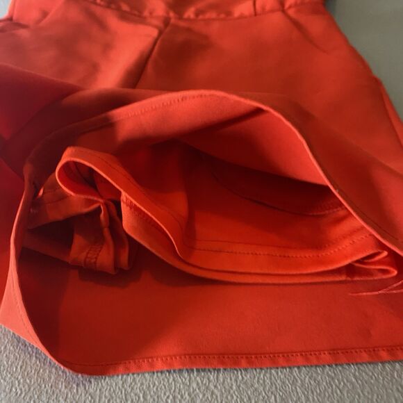 She + Sky Strapless Romper Sz S Red Lined Pockets Shorts Fitted Pinup Rockabilly - Picture 7 of 10